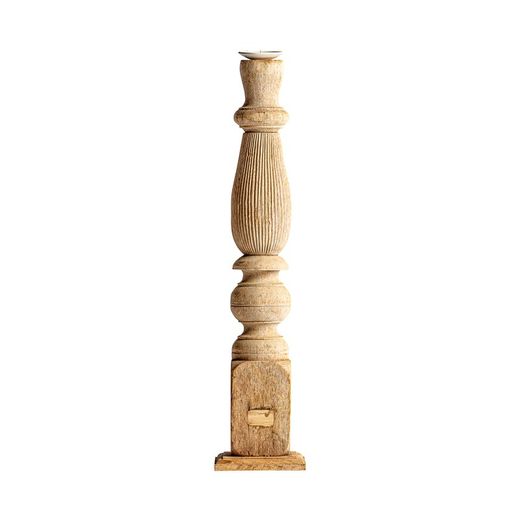 Portavela Surt de madera de teka en natural, 17 x 17 x 58 cm