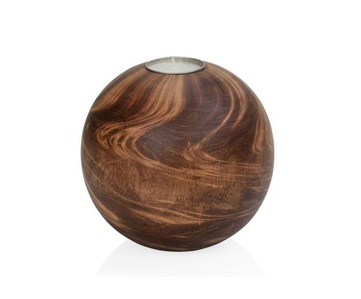 Brown Holzkugel Kerzenhalter, Ø12,5X12 cm