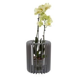 Bougeoir en aluminium gris, Ø24x30 cm