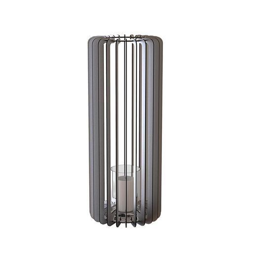 Portavelas de aluminio gris, Ø24x60 cm