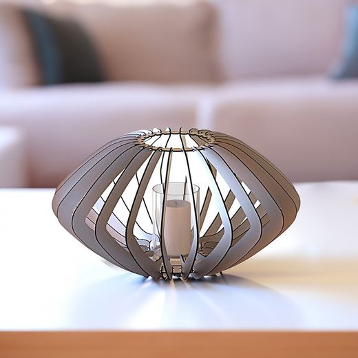 Gray aluminum candle holder, Ø60x56 cm