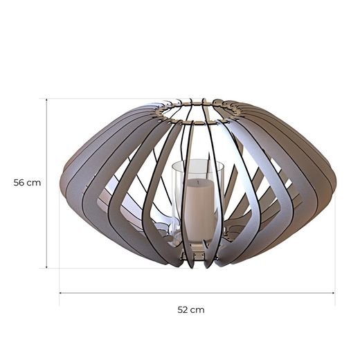 Gray aluminum candle holder, Ø60x56 cm