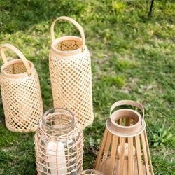 Bougeoir en bambou, Ø20x40cm