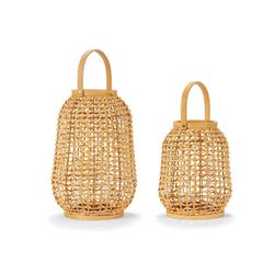 Portacandele in rattan, Ø23x39cm