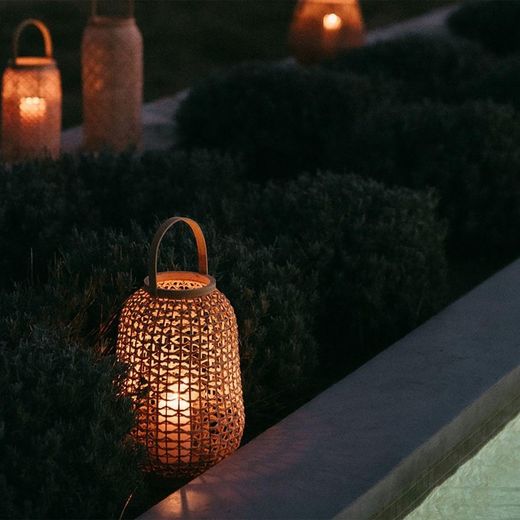 Rattan candle holder, Ø23x39cm