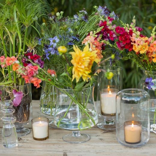 Naomi glass candle holder, Ø21x25cm