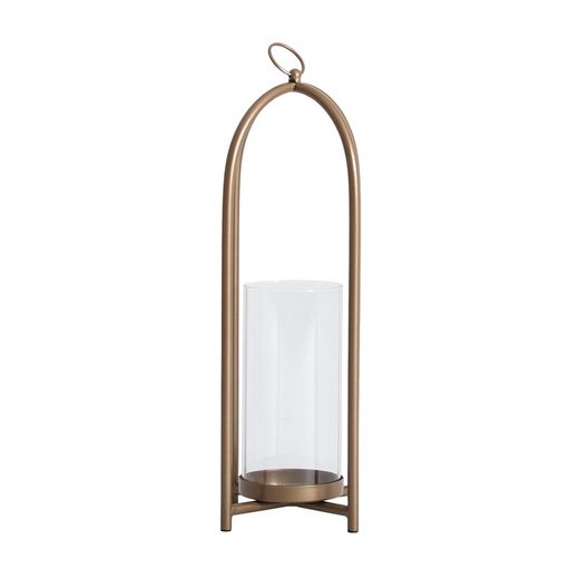 Portavelas Hierro 16x16x53 cm Dorado