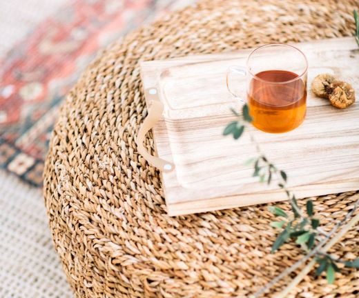 Χαμηλή στρογγυλή θήκη σε μπεζ φύκια, Ø60X20 εκ