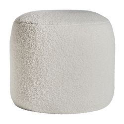 White cotton pouffe, Ø 45 x 41 cm | bats