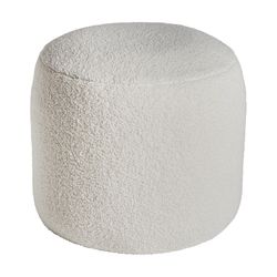 White cotton pouffe, Ø 45 x 41 cm | bats