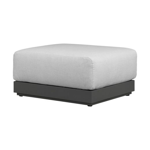 Poef van aluminium en stof in antraciet en middengrijs, 70 x 83 x 90 cm | Onyx