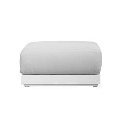 Aluminum and fabric pouf in white and light gray, 70 x 83 x 90 cm | Onyx