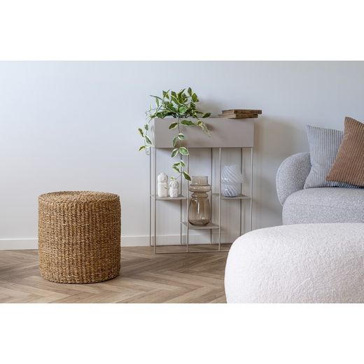 Seagrass pouf in natural, 40 x 40 x 40 cm | Rivera