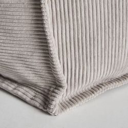 Pouf en velours côtelé gris, 45 x 45 x 40 cm | C'est