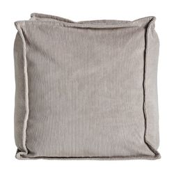 Pouf en velours côtelé gris, 45 x 45 x 40 cm | C'est