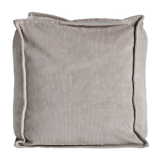 Pouf en velours côtelé gris, 45 x 45 x 40 cm | C'est