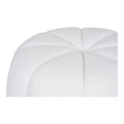 Bouclé fabric pouf in white, 48 x 48 x 38 cm | Paisley