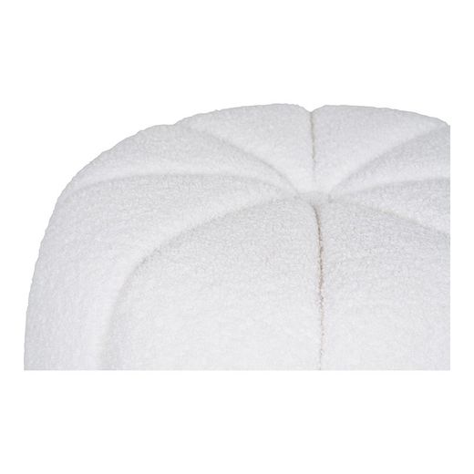 Bouclé fabric pouf in white, 48 x 48 x 38 cm | Paisley