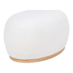 Bouclé fabric pouf in white, 88.5 x 54.5 x 36 cm | Manhattan