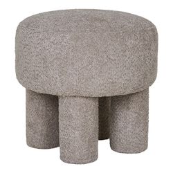 Bouclé fabric pouf in gray, 43 x 43 x 43 cm | Canberra