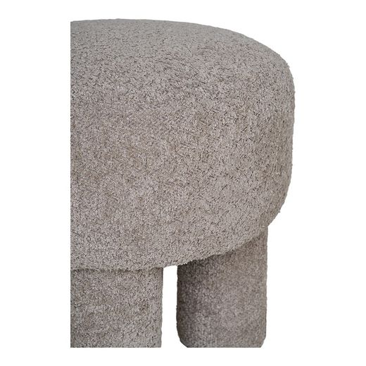 Bouclé fabric pouf in gray, 43 x 43 x 43 cm | Canberra