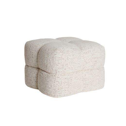 Puff de tejido en beige, 56 x 56 x 42 cm | Block