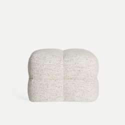 Puff de tejido en beige, 56 x 56 x 42 cm | Block