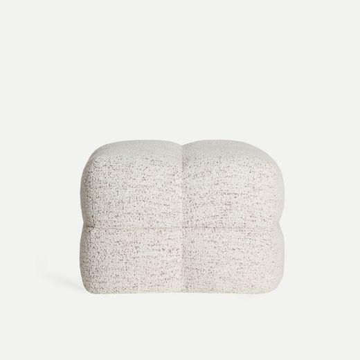 Puff de tejido en beige, 56 x 56 x 42 cm | Block