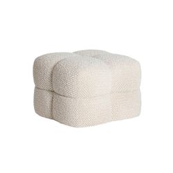 Puff de tejido en beige, 56 x 56 x 42 cm | Nook