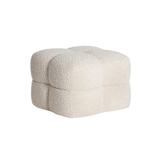 Puff de tejido en beige, 56 x 56 x 42 cm | Nook