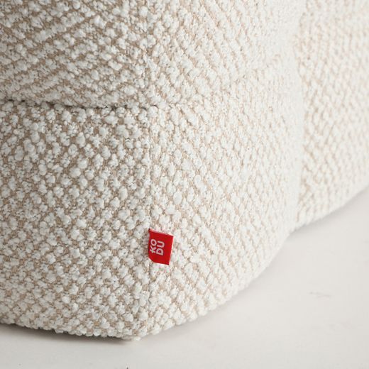 Puff de tejido en beige, 56 x 56 x 42 cm | Nook