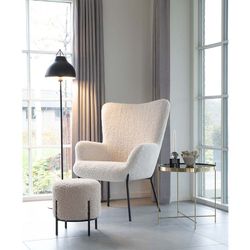 Sherpa Pouf in White, 35.5 x 35.5 x 37 cm | Alford