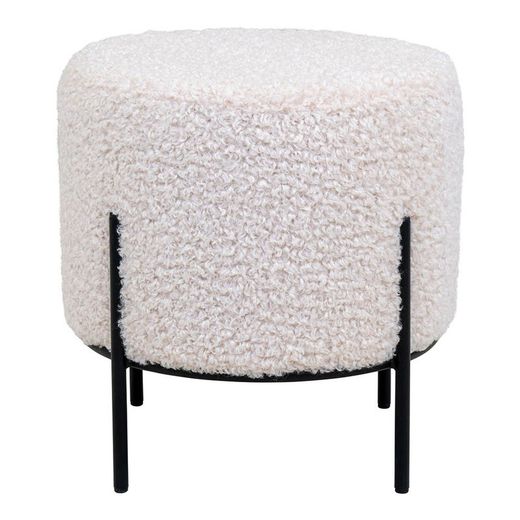 Sherpa Pouf in White, 35.5 x 35.5 x 37 cm | Alford