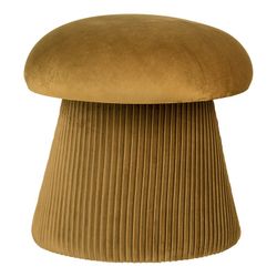Velvet pouf in ochre, 39 x 39 x 42 cm | Hampton