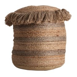 Πουφ γιούτας μπεζ Tassarolo, Ø43x43cm