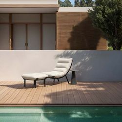 Garden sofa, armchair, and armchair with pouf set, made of aluminum, rope, and anthracite and beige fabric | Santa Ana