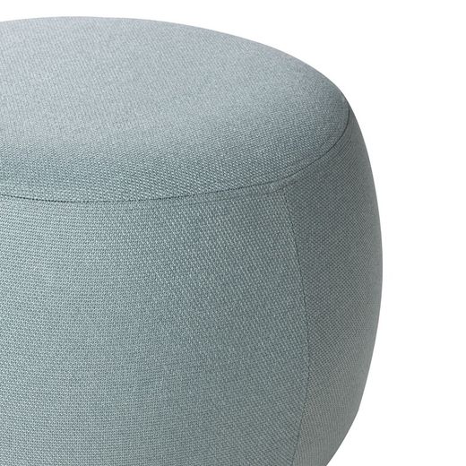Puff upholstered in blue, Ø50x35cm