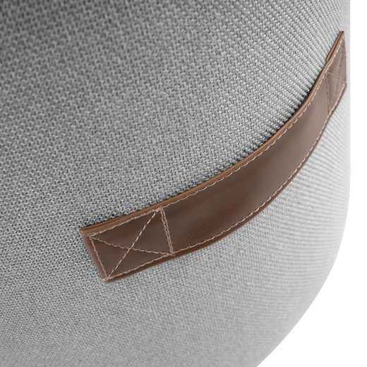 Puff upholstered in gray, Ø44x40cm