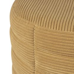 Puff upholstered in mustard, Ø39x39cm