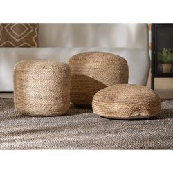 Pouf en jute en couleur naturelle, Ø 51 x 41 cm | Thiesi