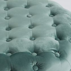 Puff de tercipelo agua marina  Ø 80 x 41 cm | Todi