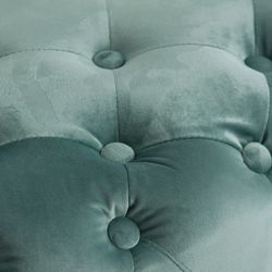 Puff de tercipelo agua marina  Ø 80 x 41 cm | Todi