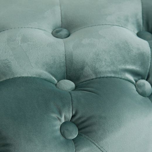 Puff de tercipelo agua marina  Ø 80 x 41 cm | Todi