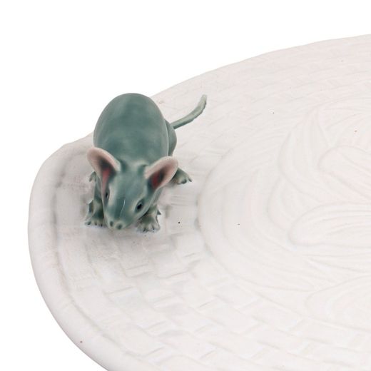 Cheese dish made of white and grey earthenware, Ø 31.5 x 5 cm | Cheese dishes