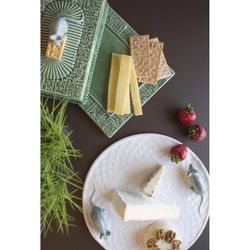 Cheese dish made of white and grey earthenware, Ø 31.5 x 5 cm | Cheese dishes