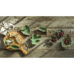 Green earthenware rabanera, 13 x 11.3 x 3.3 cm | Leaves of the Field