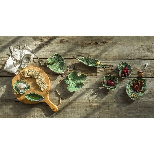 Green earthenware rabanera, 16 x 6.5 x 2.8 cm | Leaves of the Field