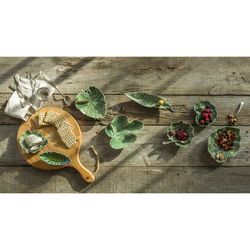Groen aardewerken rabanera, 17,5 x 14 x 3,8 cm | Bladeren van het veld