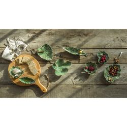 Grön lergods rabanera, 19,8 x 15,5 x 4,2 cm | Löv av fältet