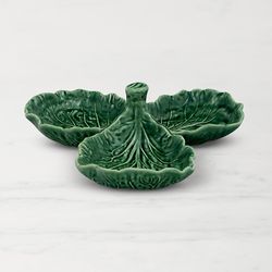 Earthenware radish bowl in green, 21.5 x 21.5 x 6.5 cm | Cabbage